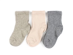 MP light brown melange mix ribbed socks (3-pack)
